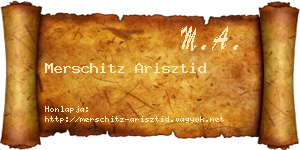 Merschitz Arisztid névjegykártya